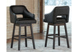 Tallenger Black/Dark Brown Bar Height Bar Stool (Set of 2) - D380-930 - Gate Furniture