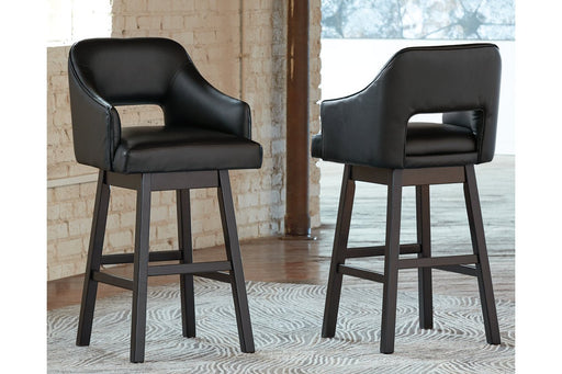 Tallenger Black/Dark Brown Bar Height Bar Stool (Set of 2) - D380-930 - Gate Furniture