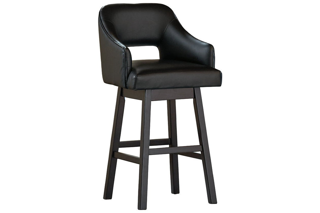 Tallenger Black/Dark Brown Bar Height Bar Stool (Set of 2) - D380-930 - Gate Furniture
