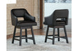 Tallenger Black/Dark Brown Counter Height Bar Stool (Set of 2) - D380-924 - Gate Furniture