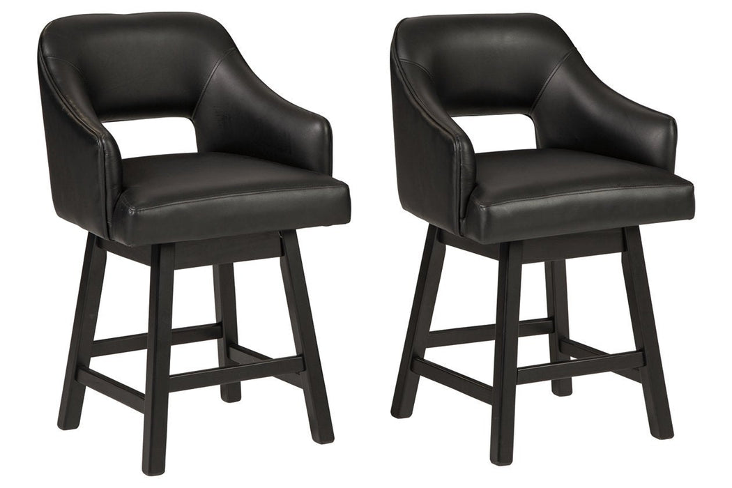 Tallenger Black/Dark Brown Counter Height Bar Stool (Set of 2) - D380-924 - Gate Furniture