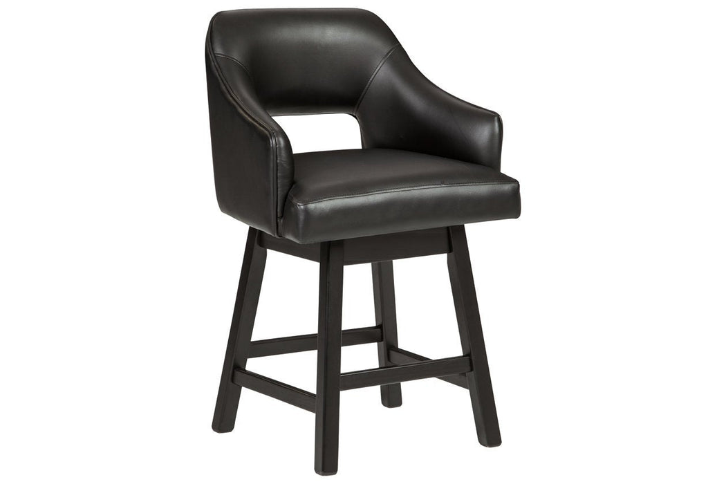 Tallenger Black/Dark Brown Counter Height Bar Stool (Set of 2) - D380-924 - Gate Furniture