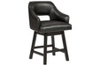 Tallenger Black/Dark Brown Counter Height Bar Stool (Set of 2) - D380-924 - Gate Furniture