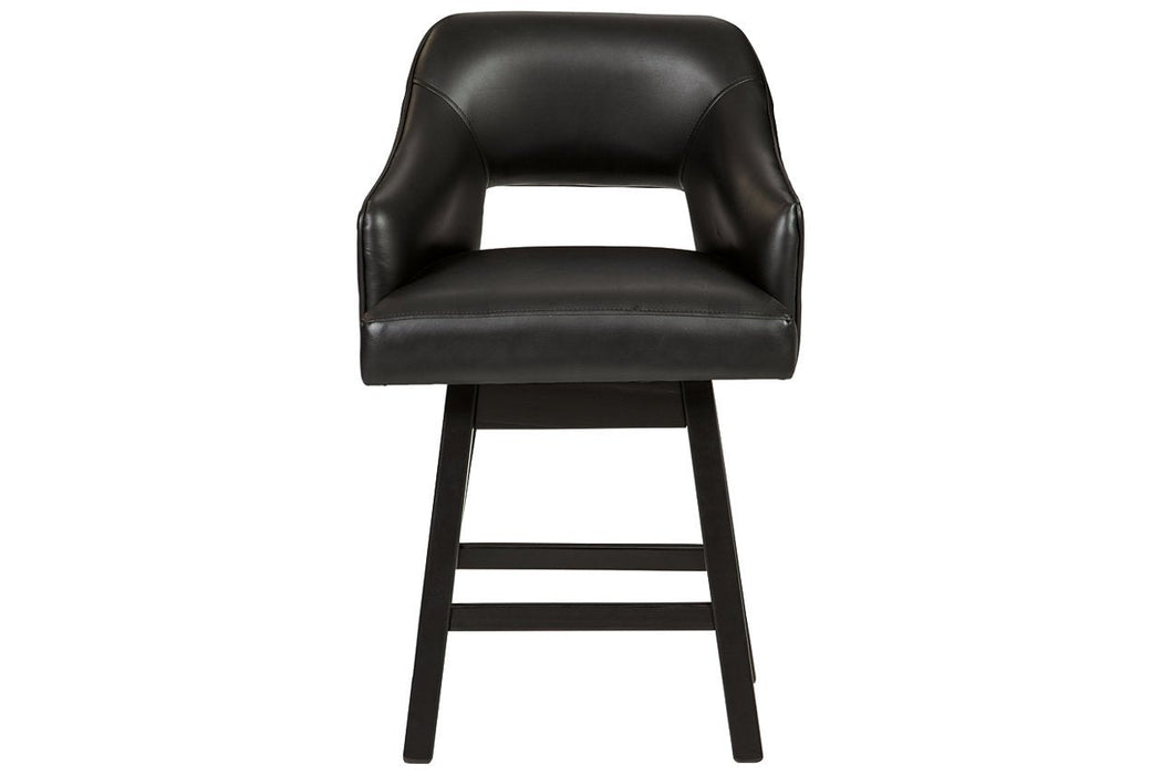 Tallenger Black/Dark Brown Counter Height Bar Stool (Set of 2) - D380-924 - Gate Furniture