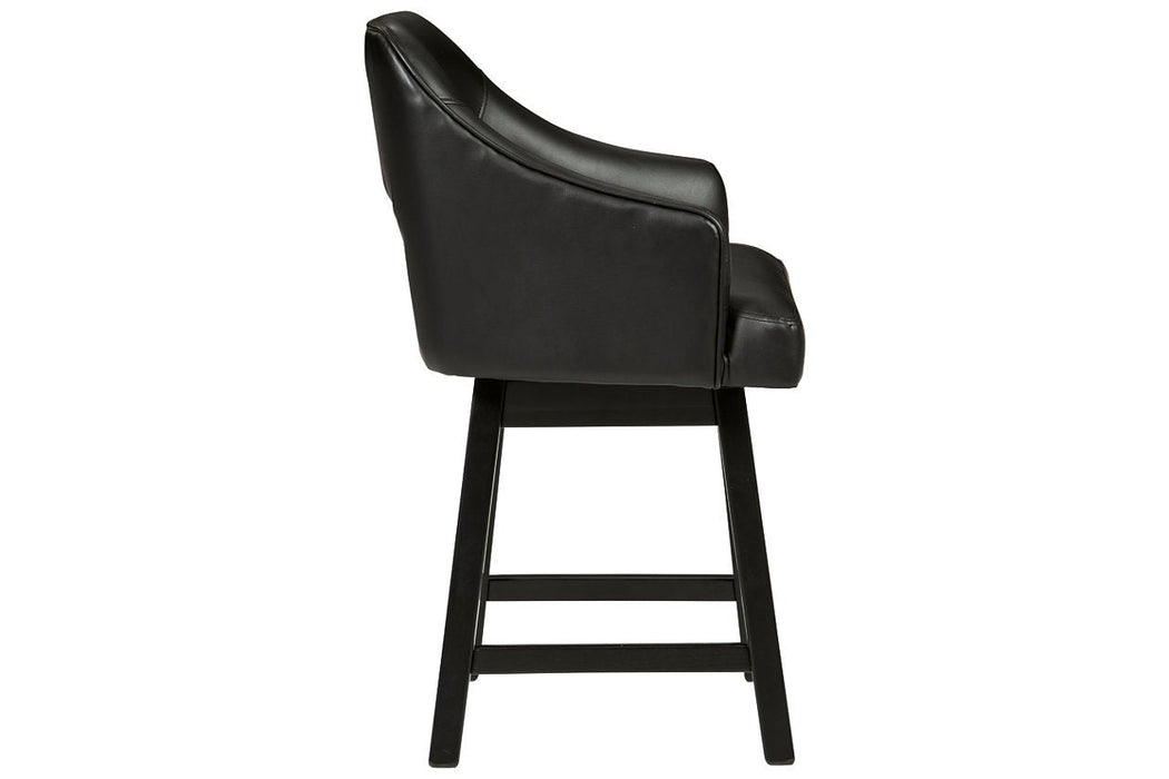 Tallenger Black/Dark Brown Counter Height Bar Stool (Set of 2) - D380-924 - Gate Furniture
