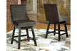 Tallenger Dark Gray Counter Height Bar Stool (Set of 2) - D380-624 - Gate Furniture