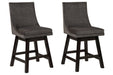 Tallenger Dark Gray Counter Height Bar Stool (Set of 2) - D380-624 - Gate Furniture