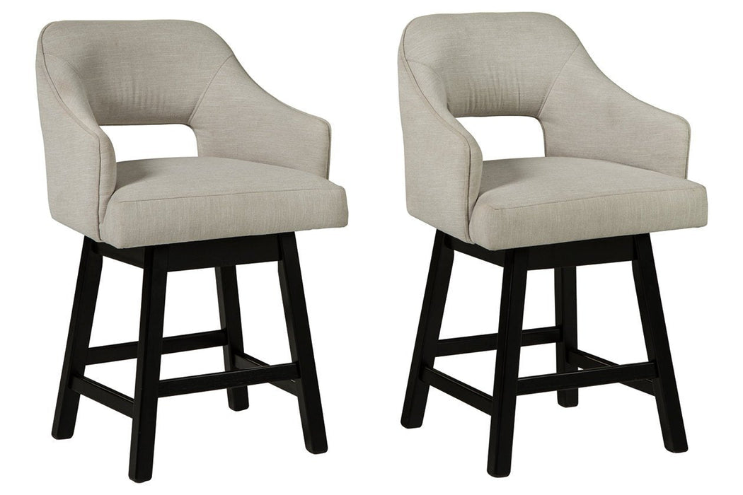 Tallenger White/Dark Brown Counter Height Bar Stool (Set of 2) - D380-724 - Gate Furniture