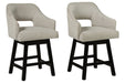 Tallenger White/Dark Brown Counter Height Bar Stool (Set of 2) - D380-724 - Gate Furniture