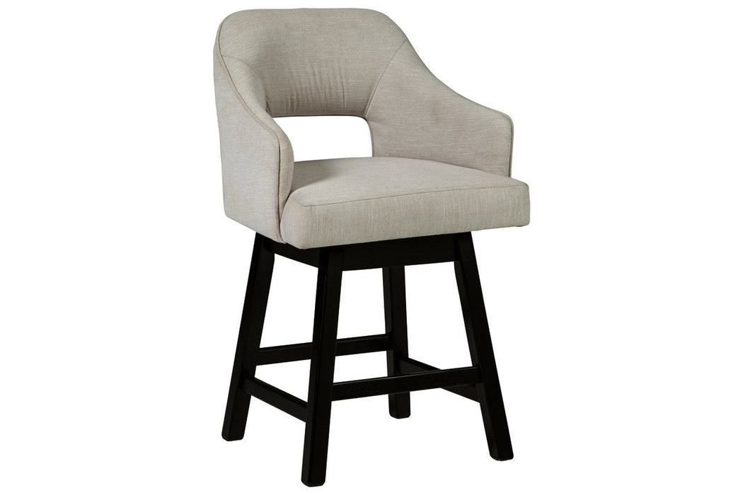 Tallenger White/Dark Brown Counter Height Bar Stool (Set of 2) - D380-724 - Gate Furniture