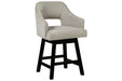 Tallenger White/Dark Brown Counter Height Bar Stool (Set of 2) - D380-724 - Gate Furniture