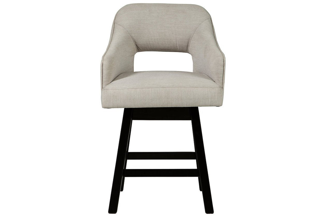 Tallenger White/Dark Brown Counter Height Bar Stool (Set of 2) - D380-724 - Gate Furniture