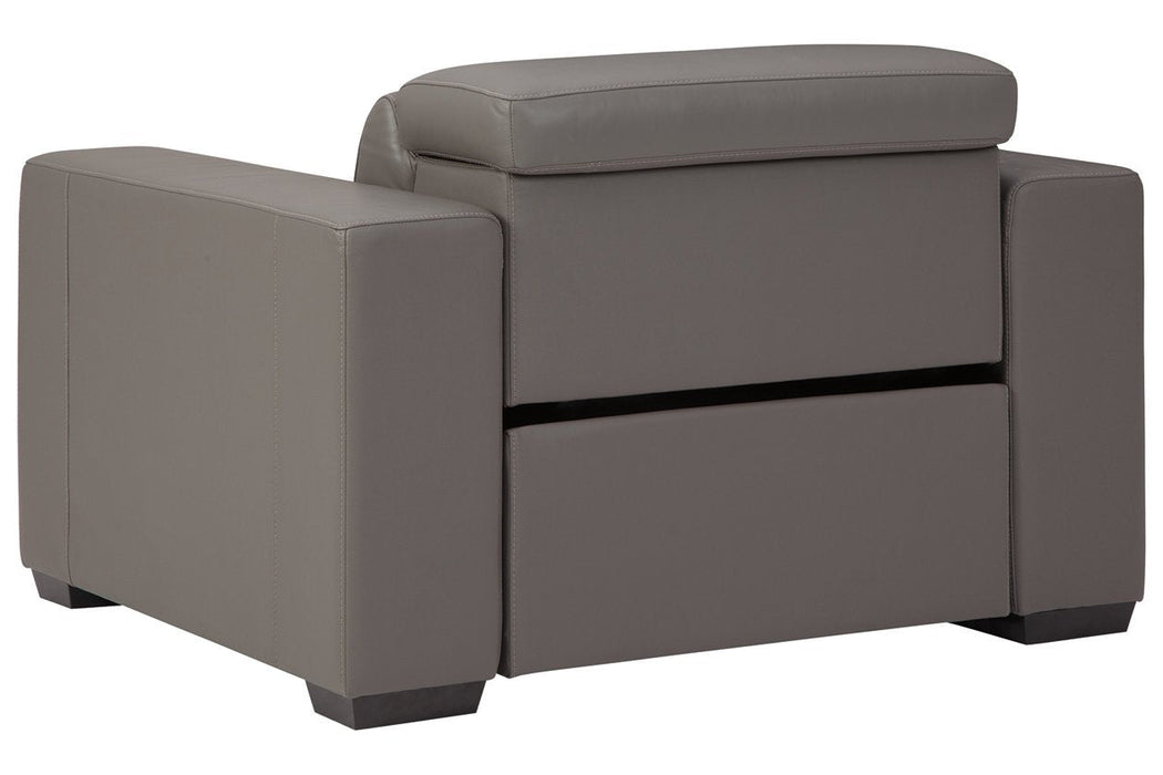 Texline Gray Power Recliner - U5960313 - Gate Furniture