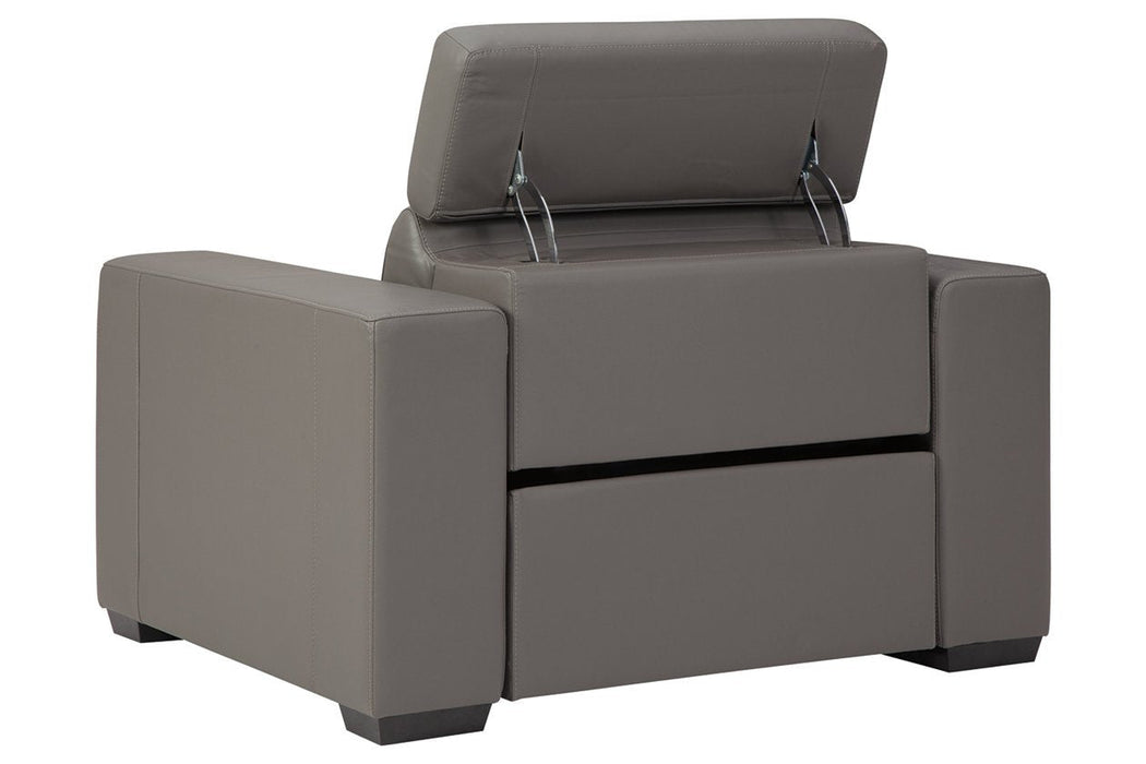 Texline Gray Power Recliner - U5960313 - Gate Furniture