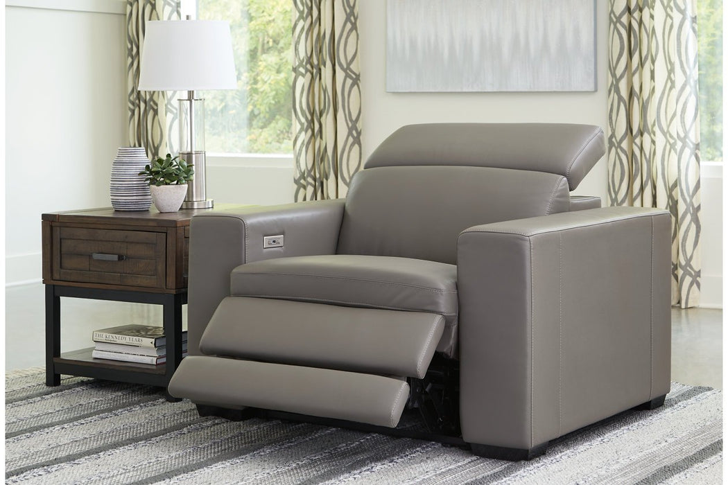 Texline Gray Power Recliner - U5960313 - Gate Furniture