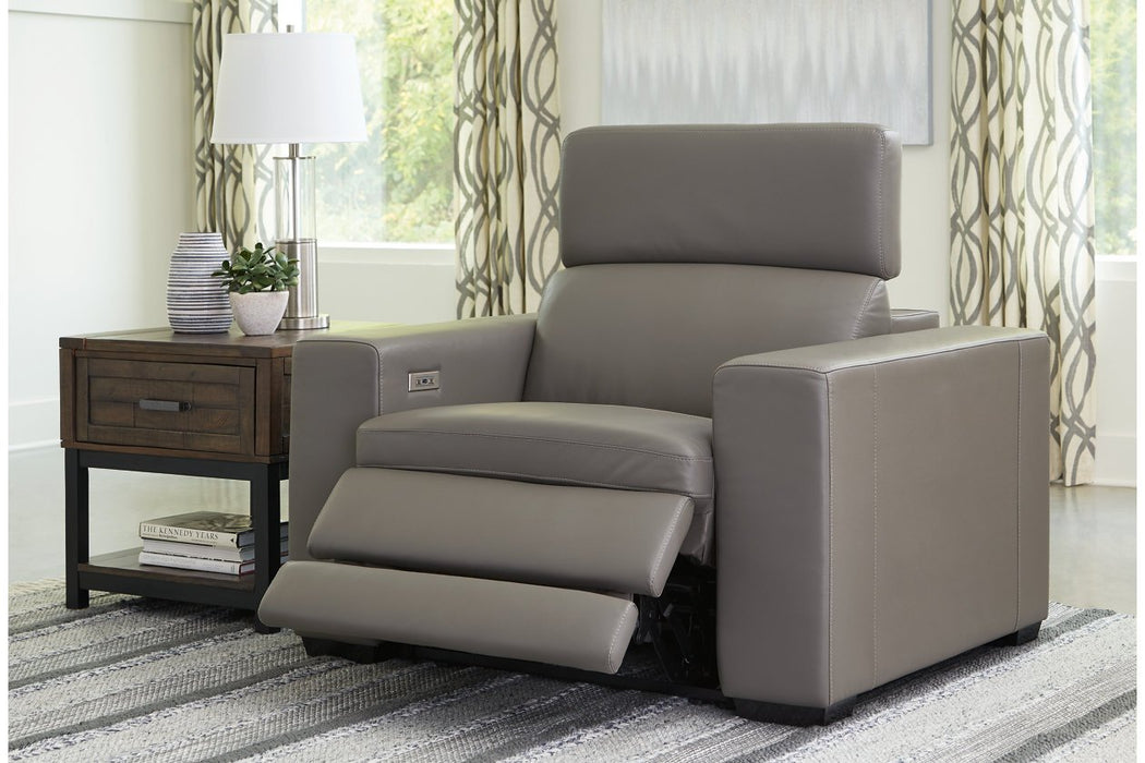 Texline Gray Power Recliner - U5960313 - Gate Furniture