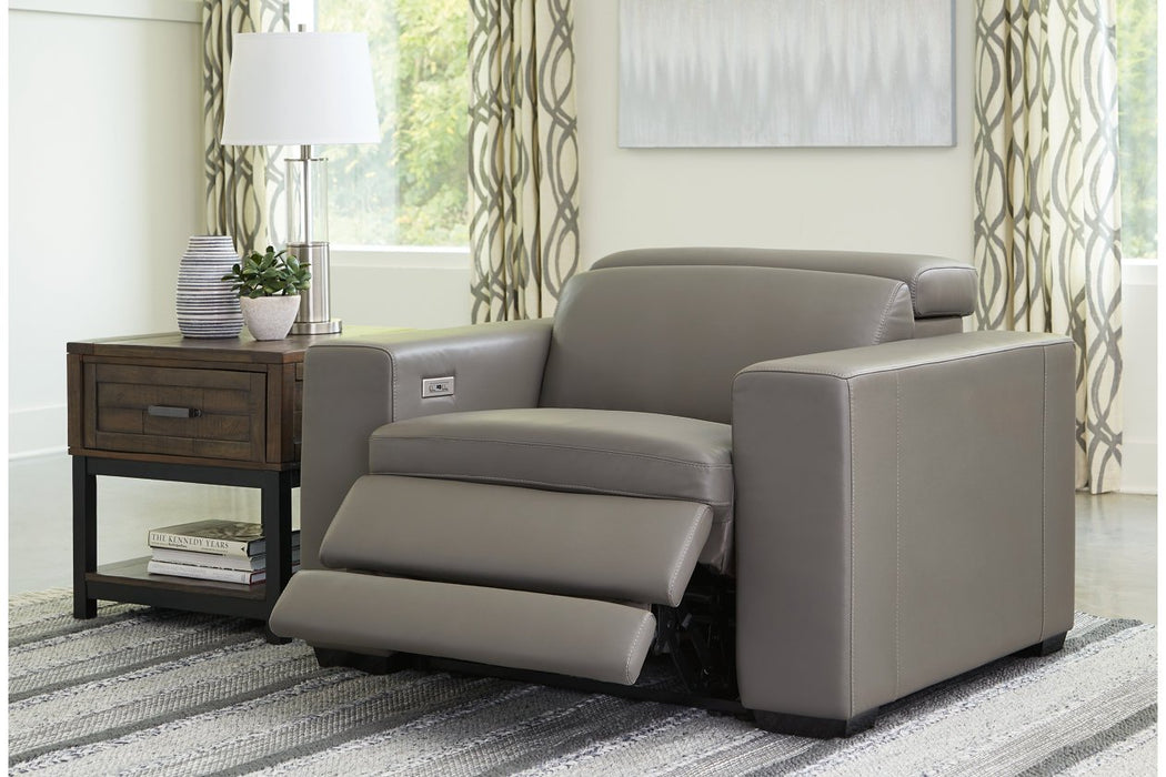 Texline Gray Power Recliner - U5960313 - Gate Furniture