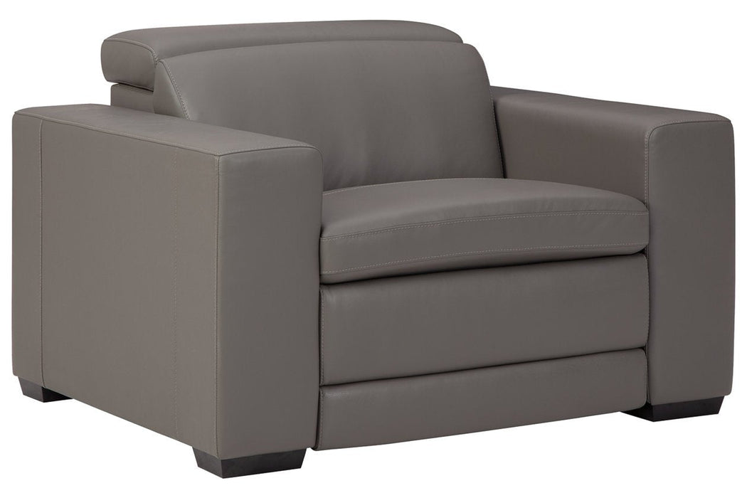 Texline Gray Power Recliner - U5960313 - Gate Furniture