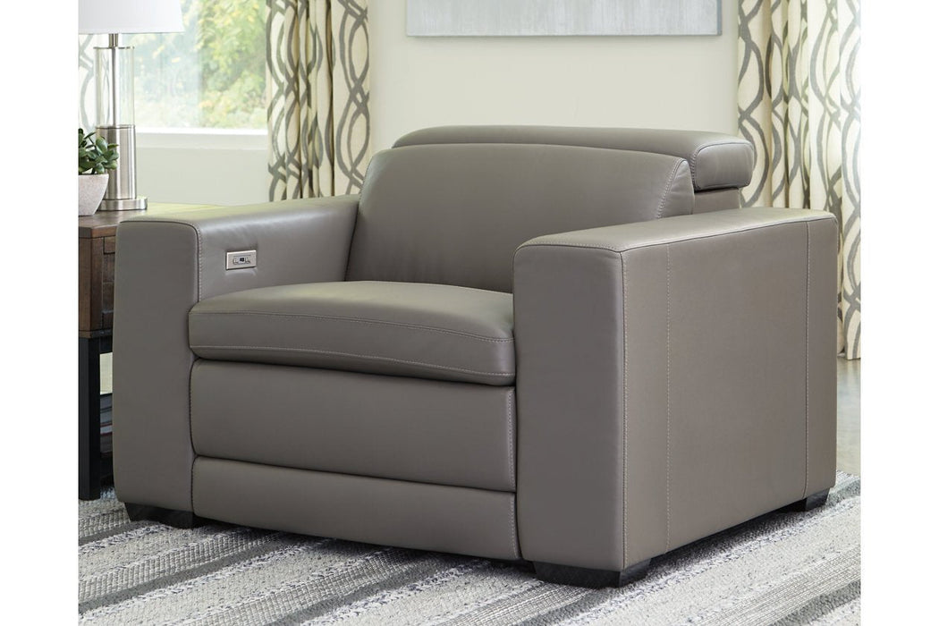 Texline Gray Power Recliner - U5960313 - Gate Furniture