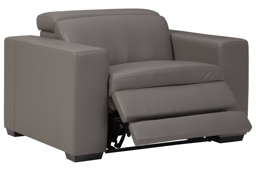 Texline Gray Power Recliner - U5960313 - Gate Furniture