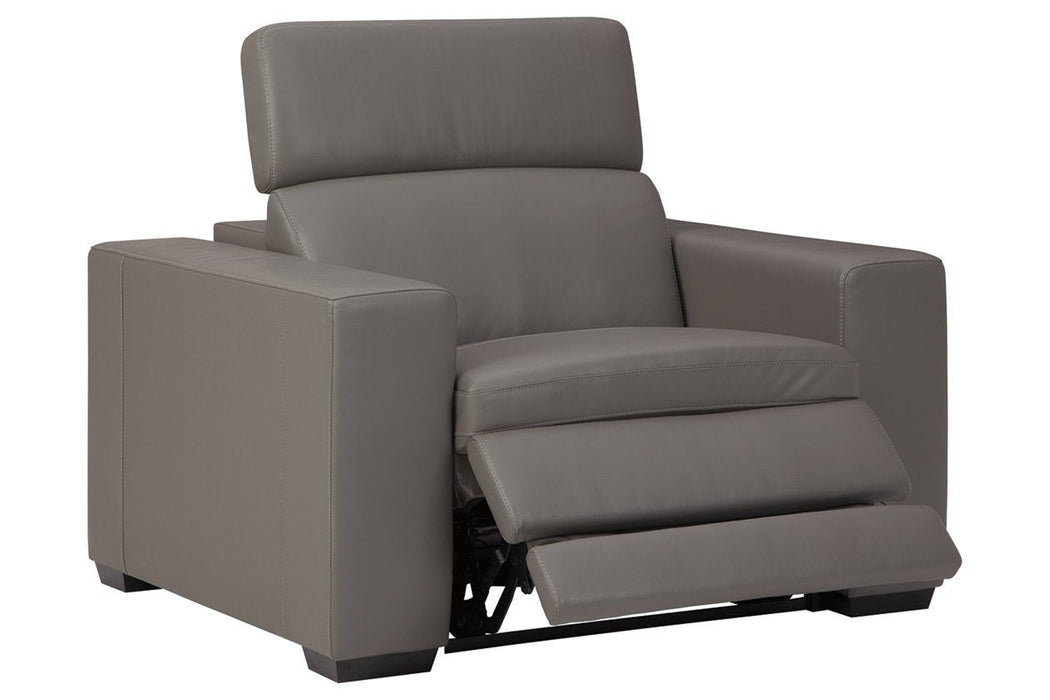 Texline Gray Power Recliner - U5960313 - Gate Furniture