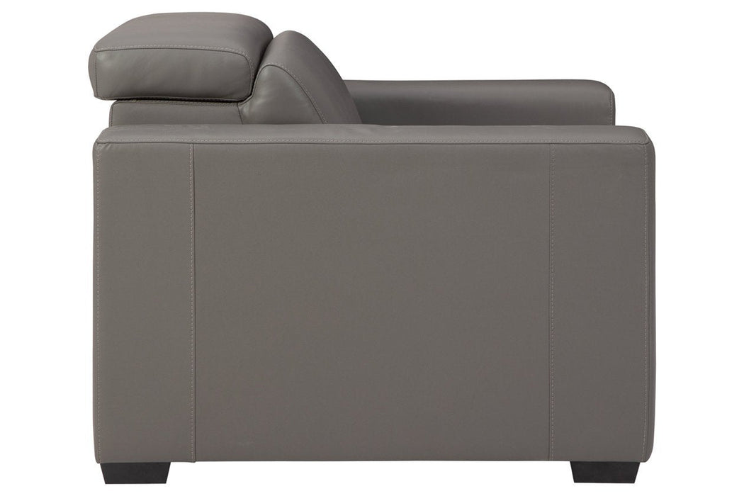 Texline Gray Power Recliner - U5960313 - Gate Furniture