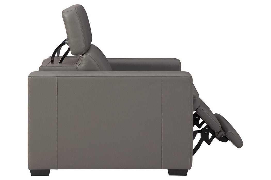 Texline Gray Power Recliner - U5960313 - Gate Furniture