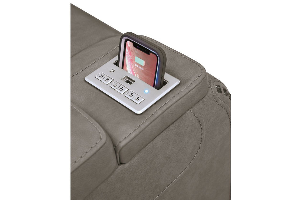The Man-Den Gray Power Recliner - U8530513 - Gate Furniture