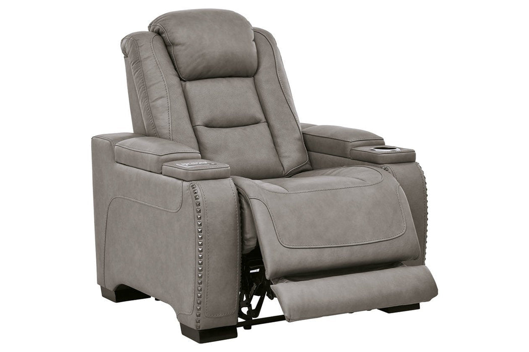 The Man-Den Gray Power Recliner - U8530513 - Gate Furniture