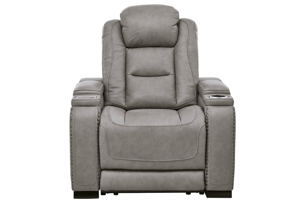 The Man-Den Gray Power Recliner - U8530513 - Gate Furniture