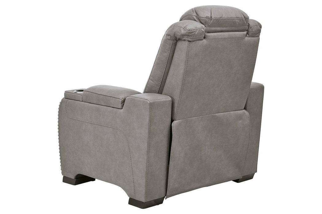 The Man-Den Gray Power Recliner - U8530513 - Gate Furniture
