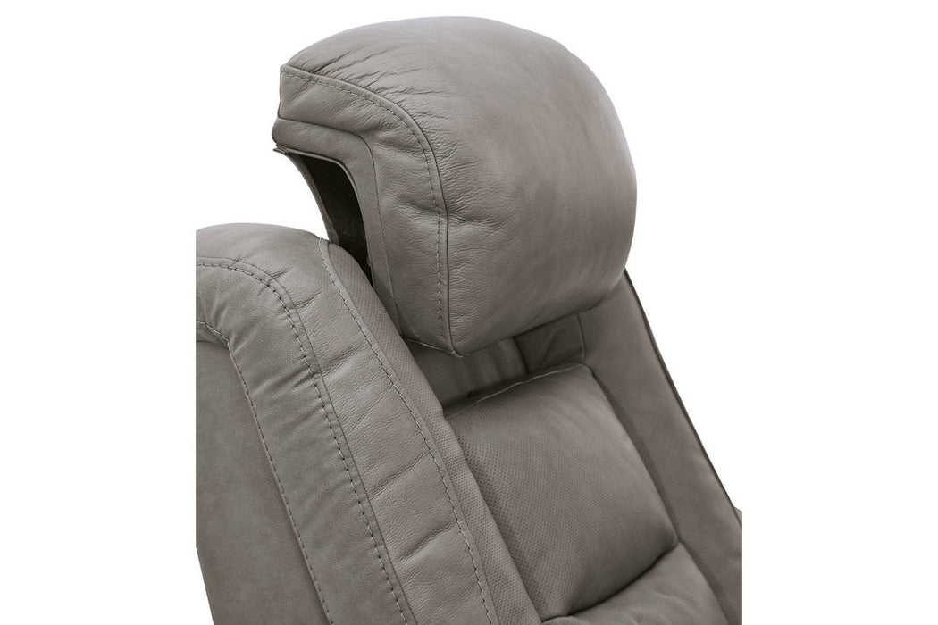 The Man-Den Gray Power Recliner - U8530513 - Gate Furniture