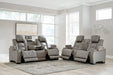 The Man-Den Gray Power Reclining Living Room Set - Gate Furniture