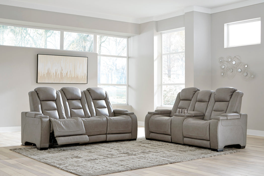 The Man-Den Gray Power Reclining Living Room Set - Gate Furniture