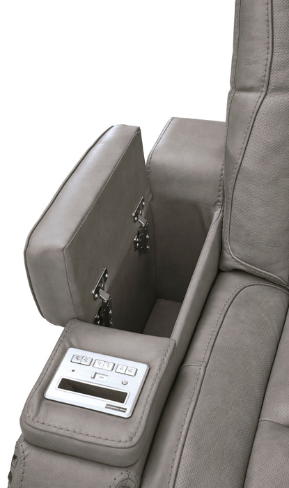 The Man-Den Gray Power Reclining Living Room Set - Gate Furniture