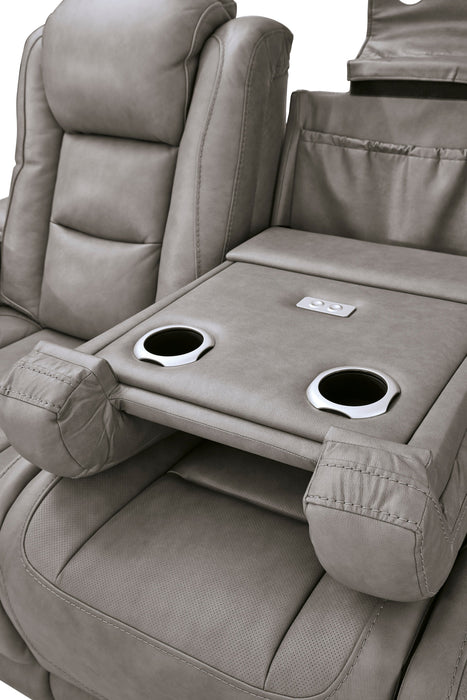 The Man-Den Gray Power Reclining Living Room Set - Gate Furniture