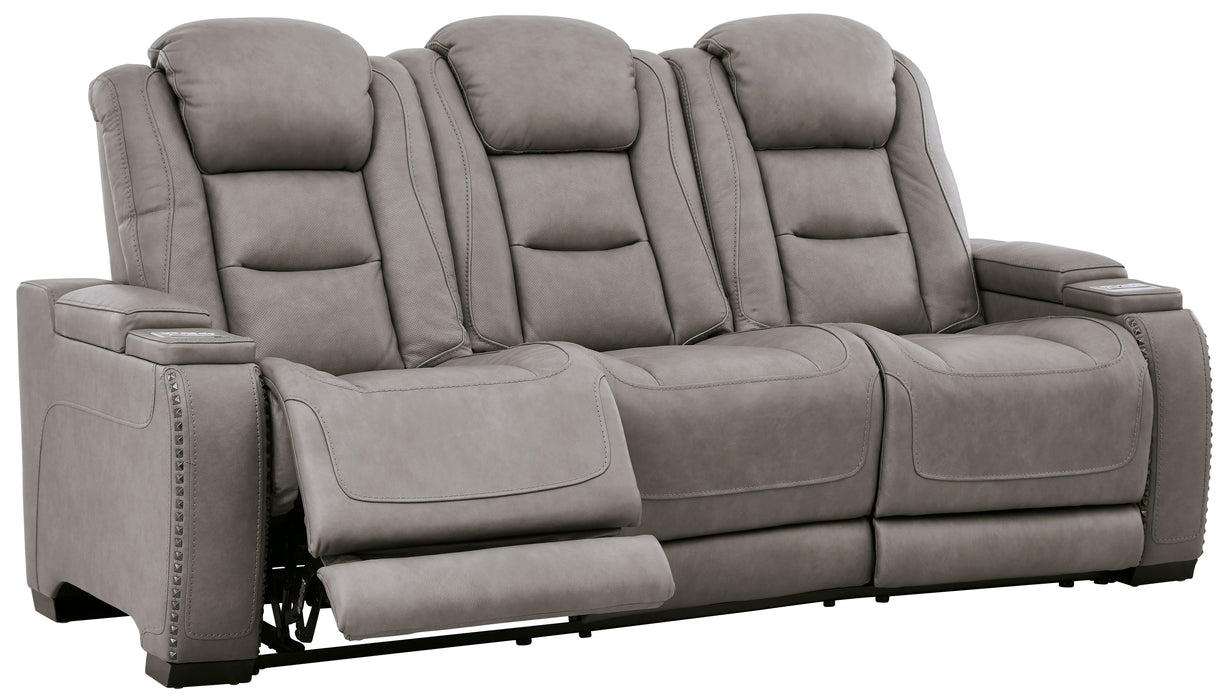 The Man-Den Gray Power Reclining Sofa - U8530515 - Gate Furniture