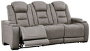 The Man-Den Gray Power Reclining Sofa - U8530515 - Gate Furniture