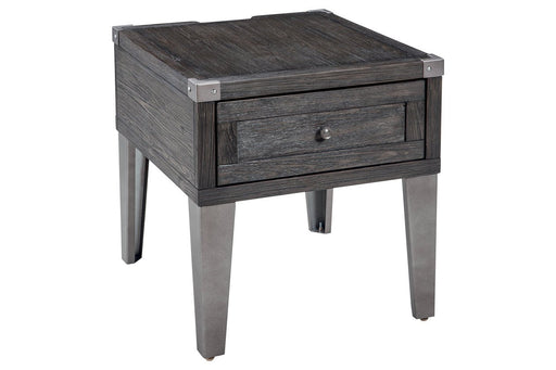 Todoe Dark Gray End Table with USB Ports & Outlets - T901-3 - Gate Furniture