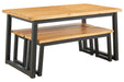 Town Wood Brown/Black Outdoor Dining Table Set (Set of 3) - P220-115 - Gate Furniture