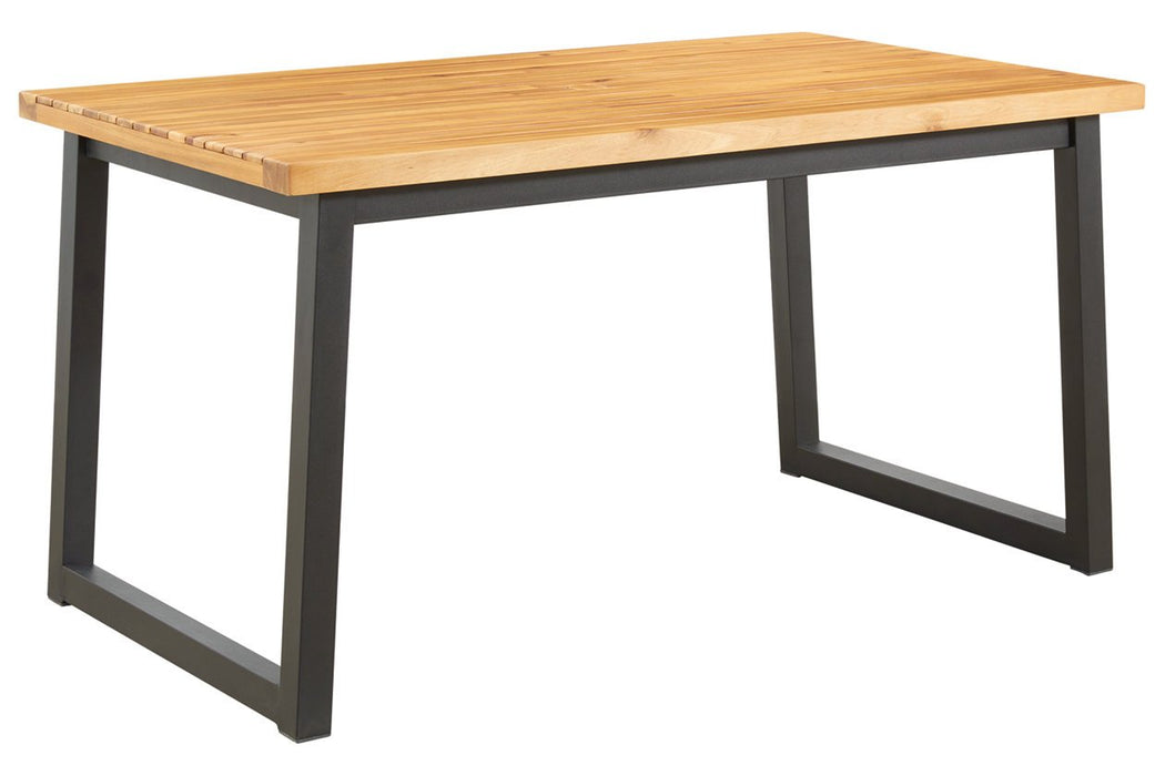 Town Wood Brown/Black Outdoor Dining Table Set (Set of 3) - P220-115 - Gate Furniture