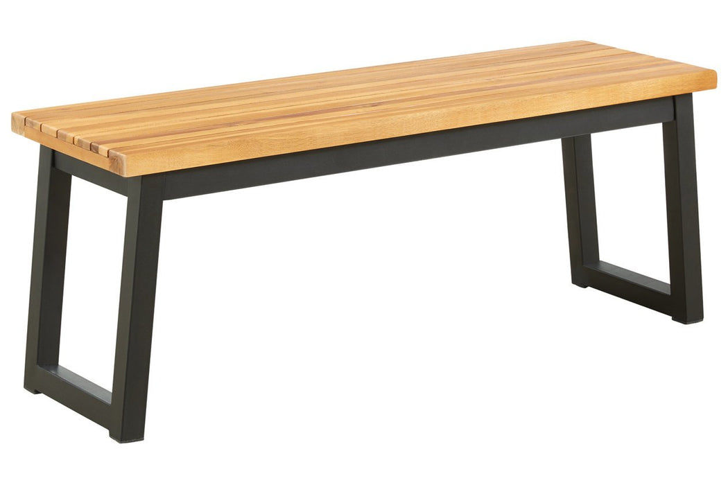 Town Wood Brown/Black Outdoor Dining Table Set (Set of 3) - P220-115 - Gate Furniture