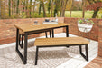 Town Wood Brown/Black Outdoor Dining Table Set (Set of 3) - P220-115 - Gate Furniture