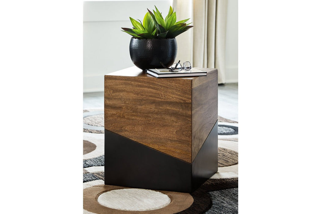 Trailbend Brown/Gunmetal Accent Table - A4000311 - Gate Furniture