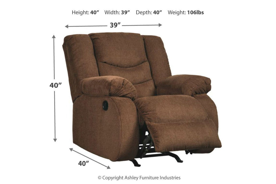 Tulen Chocolate Recliner - 9860525 - Gate Furniture