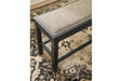 Tyler Creek Antique Black Counter Height Dining Bench - D736-09 - Gate Furniture