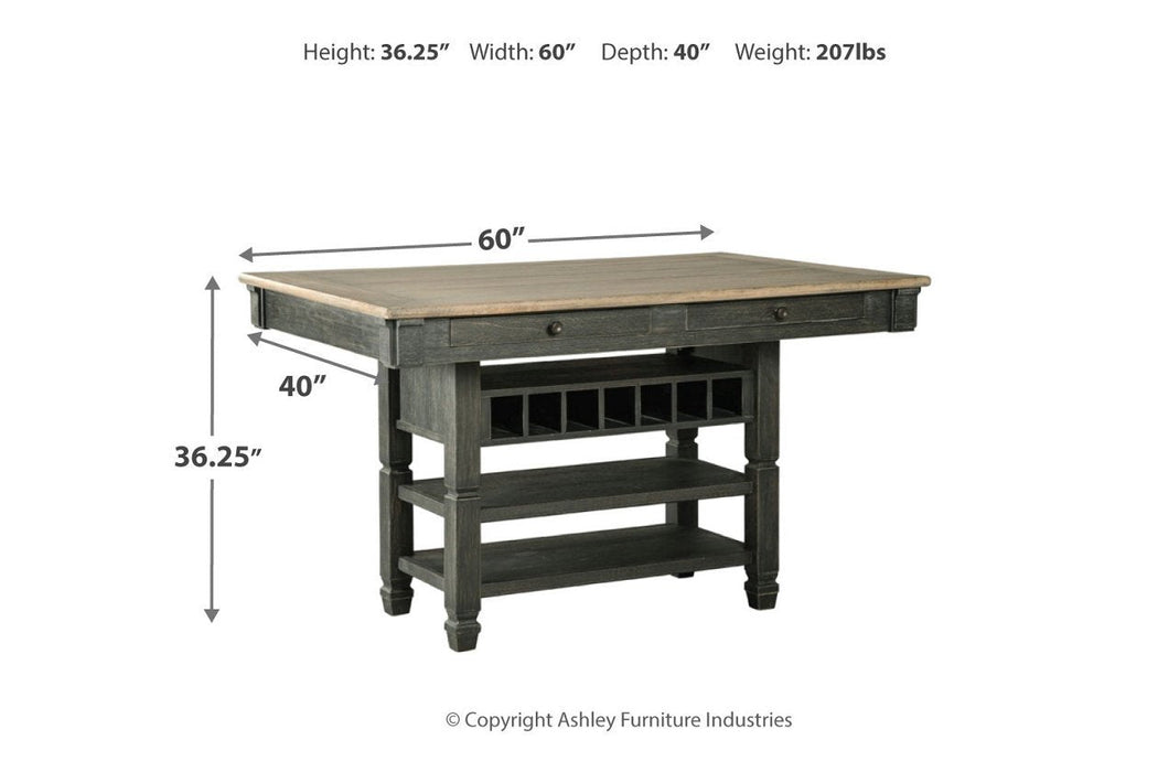 Tyler Creek Black/Gray Counter Height Dining Table - D736-32 - Gate Furniture