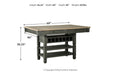 Tyler Creek Black/Gray Counter Height Dining Table - D736-32 - Gate Furniture