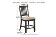 Tyler Creek Black/Grayish Brown Counter Height Bar Stool (Set of 2) - D736-124 - Gate Furniture