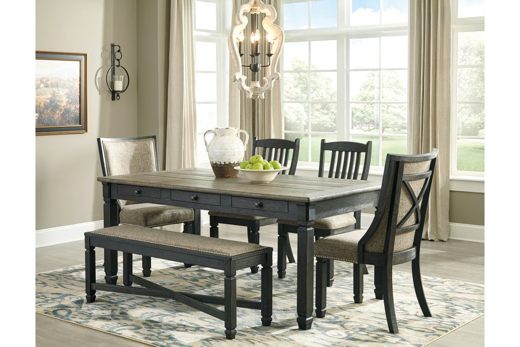 Tyler Creek Black/Grayish Brown Dining Bench - D736-00 - Gate Furniture